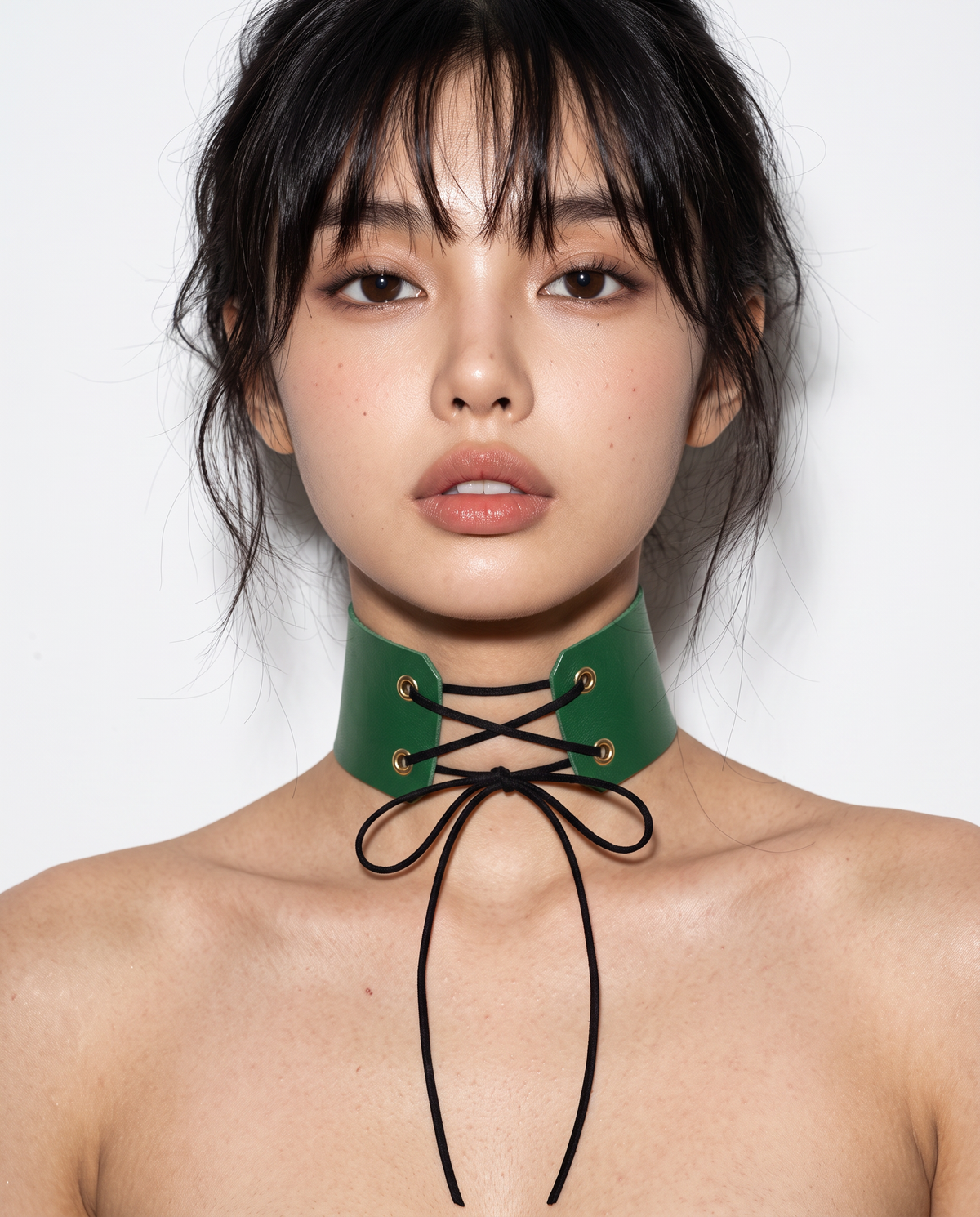 HIMO LEATHER NECK CHOKER SLIP