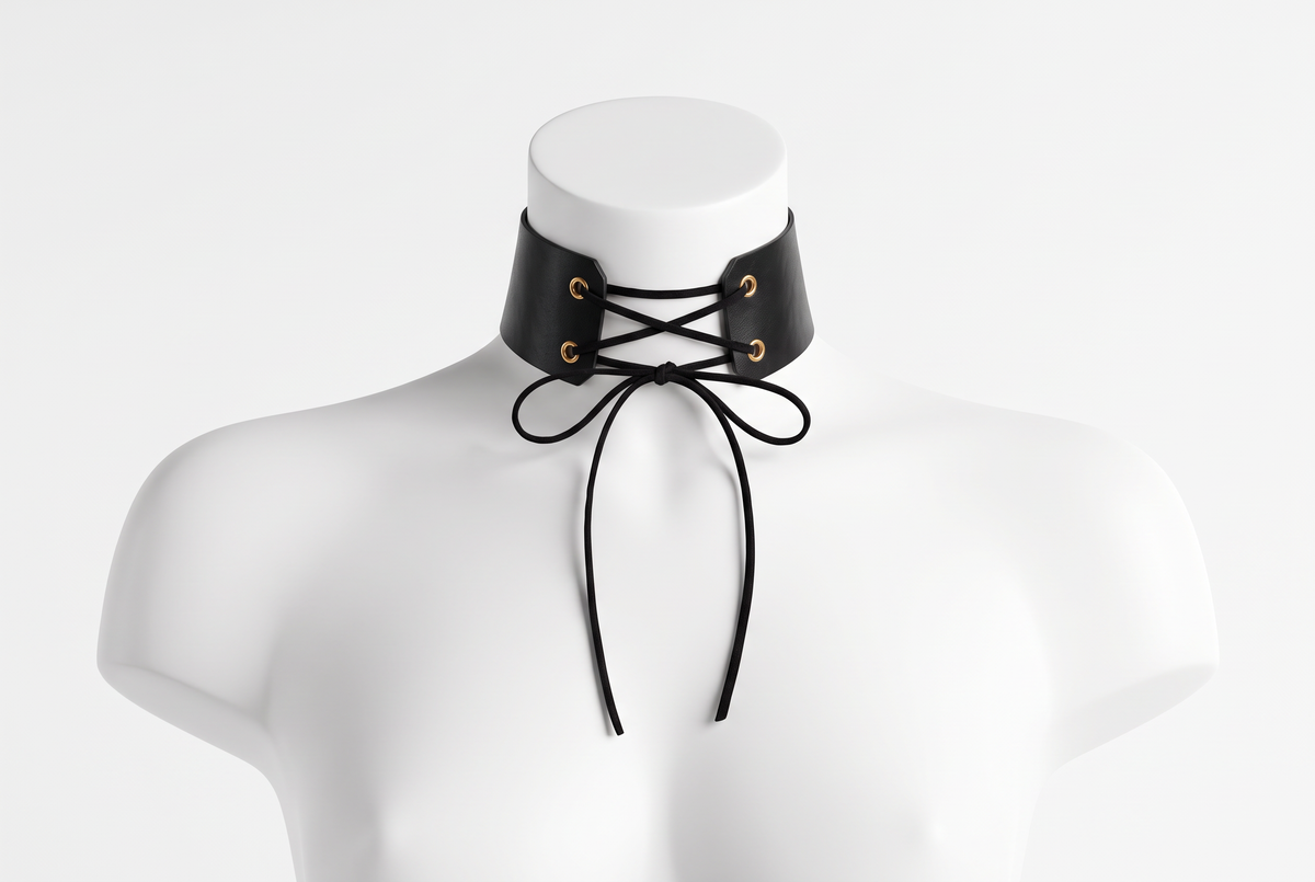 HIMO LEATHER NECK CHOKER SLIP