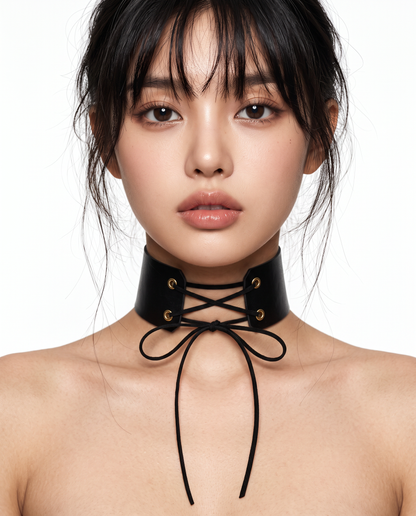 HIMO LEATHER NECK CHOKER SLIP