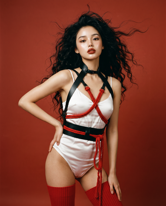 Black Leather Belt Harness