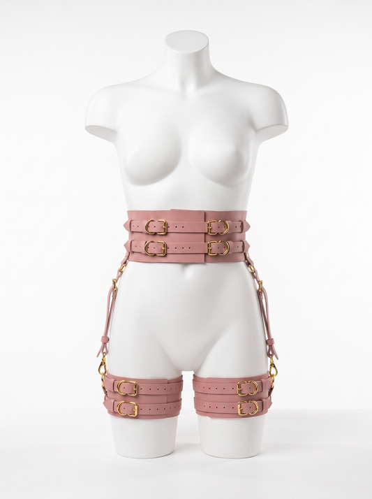 MOMO LEATHER HARNESS SET & STOCKINGS